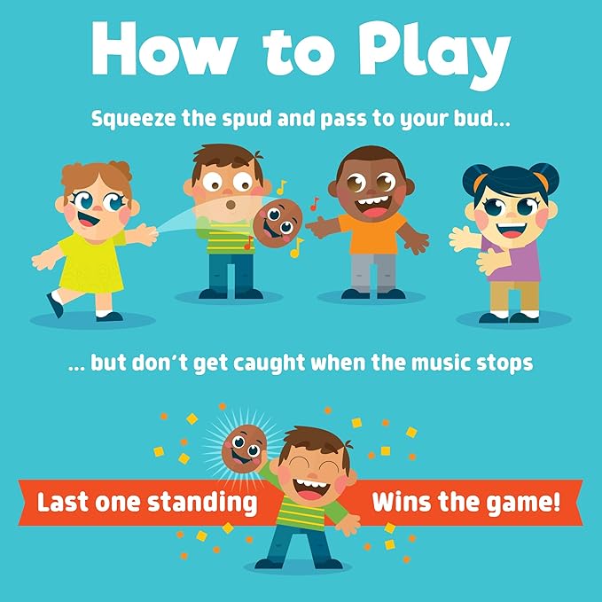 Chuckle & Roar Potato Toss Family Game – Musical Toss-The-Spud Electronic Toy with Random Timer, Batteries Included, Party Game for Kids Ages 3+
