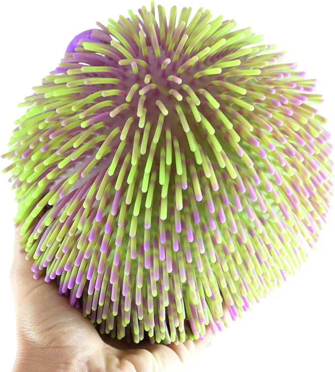 Curious Minds Busy Bags 1 Multi-Color Tie Dye Swirl Jumbo 8" Puffer Ball - Sensory Therapy Fidget Stress Balls - OT Autism SPD (1 Random Color Ball)