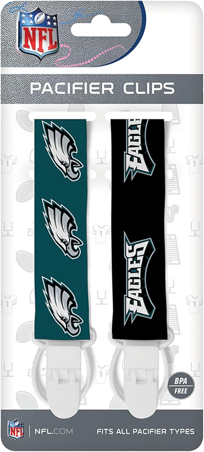 BabyFanatic Officially Licensed Unisex Pacifier Clip 2-Pack - NFL