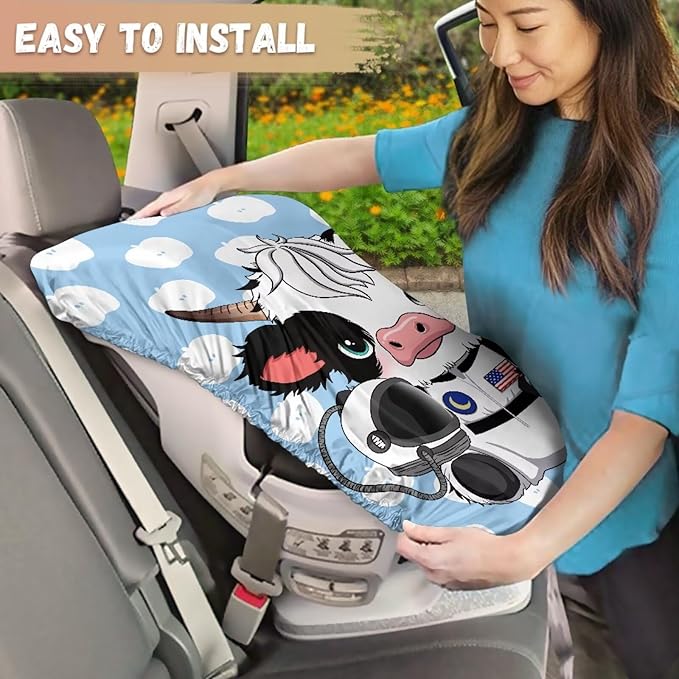 XYZCANDO Cow Print Baby Car Seat Cover for Summer Cute Car Seat Protector for Child Car Seat UV Rays Protective Car Seat Covers for Babies Carseat Cover Protect from Sun/Hot Days 2025