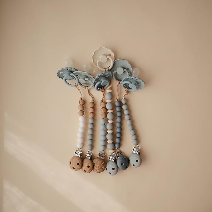 Frigg Rope SilkySoft Silicone Baby Pacifier | Made in Denmark | BPA-Free (Ocean View/Powder Blue, 6-18 Months)
