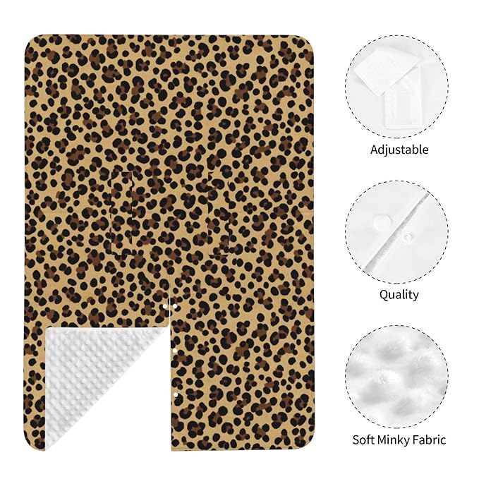 KiuLoam Animal Leopard Cheetah Print Baby Car Seat Canopy, Nursing Cover Breastfeeding Scarf, Stretchy Soft Breathable Infant Carseat Cover for Babies Boys Girls