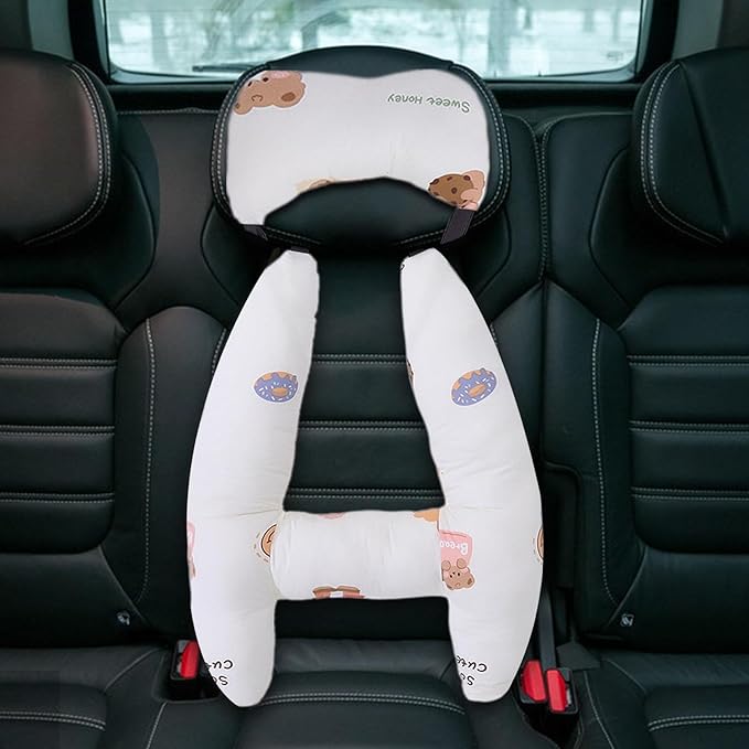 Generic Kids Car Seat Head Support H Shape Kids Neck Pillow - Kid Car Sleeping Head Support, 28x22in Car Travel Pillow with Headrest for Kids and Adults for Head, Neck, Arm Supports, bear