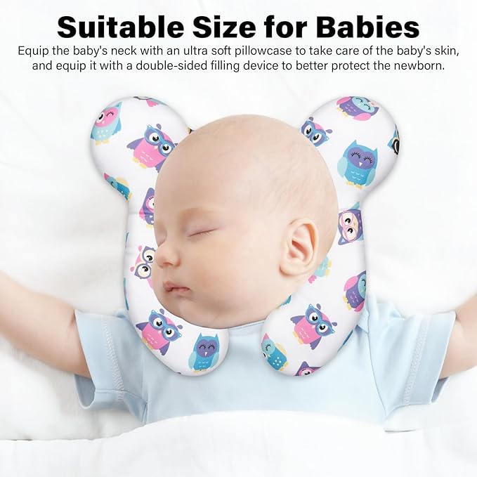 Baby Neck Pillow - Upgraded Baby Support Travel Head Pillow, Portable Headrest for Toddlers & Children for Car Rides, Planes, Road Trips (A7)