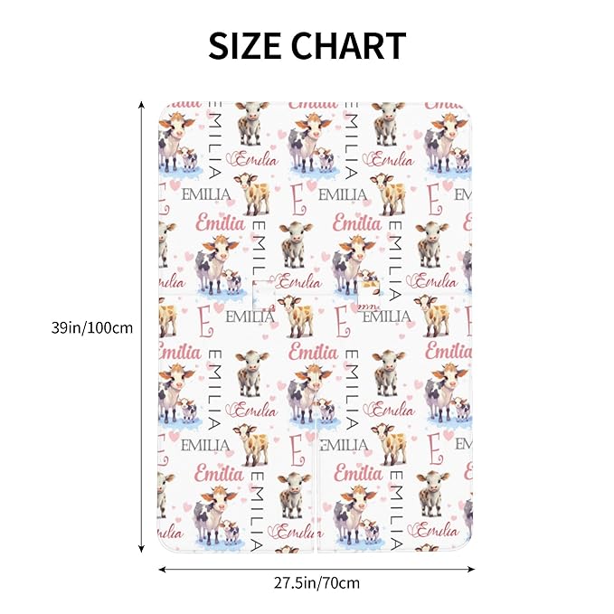 Custom Baby Car Seat Canopy Personalized Car Seat Covers with Name for Baby Boys Girls Customized Cow Nursing Breastfeeding Cover Infant Carseat Canopies Newborn Minky Baby Blanket