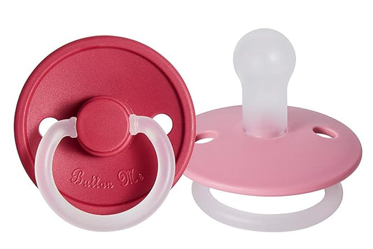 ButtonMe Premium Soft Silicone Newborn Pacifiers 0-6 Months BPA Free Baby Pacifier - 2-Pack Comfortable & Stylish Baby Pacifier 0-6 Months for Baby Boy & Girl - Hospital-Grade Silicone Baby Pacifiers