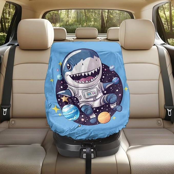 XYZCANDO Shark Car Seat Covers for Babies Cute Baby Car Seat Shade Cover for Travel Easy to Install Car Seat Protector for Child Car Seat Washable Baby Car Seat Cover for Travel Gift for Her