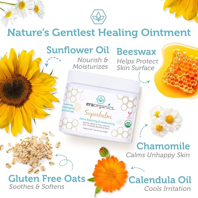 USDA Organic Baby Care Duo – Talc-Free Baby Powder & Healing Ointment for Sensitive Skin – Natural Relief for Eczema, Rashes, Cradle Cap, and Diaper Rash