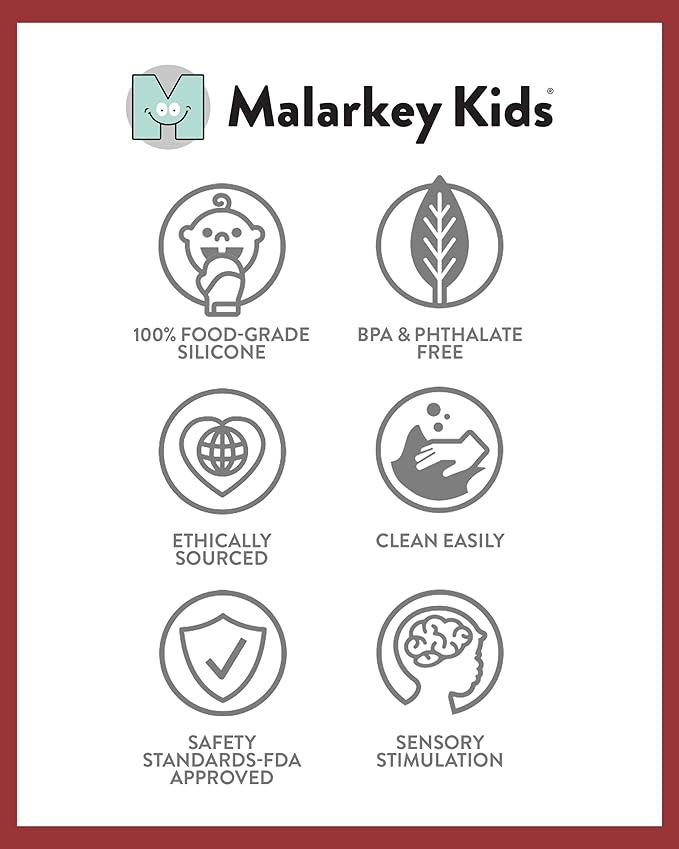 Malarkey Kids Holiday Gift Pack: Munch Mitt and Chew Cube Duo - Perfect Teething Treats for Babies and Toddlers - Red