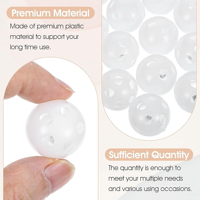 Kifmurase 30 Pcs Rattle Balls Inserts Rattle Toys, Rattles Box Repair Doll Noise Maker Insert Toy for Animal Puppet Doll, Rattles and Plush Rings Baby Pet Toy (24 mm)