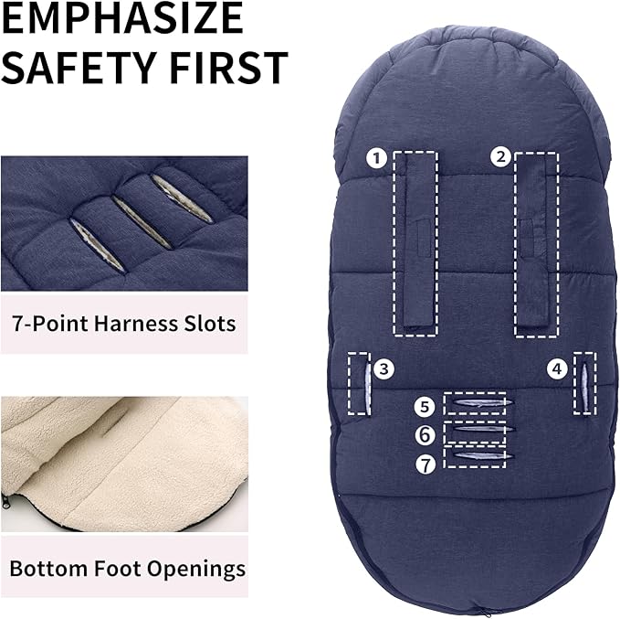 Miracle Baby Bunting Bag for Stroller, Warm Fleece Footmuff with Zippers, Convertible Infant Toddler Sleeping Bag Blanket for Boys Girls