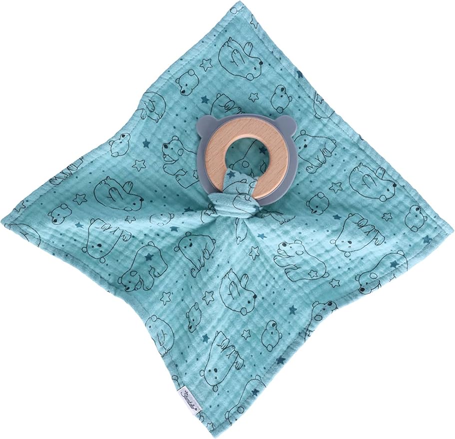 Sterntaler Unisex Baby Comforter with Teething Ring Polar Bear Elia Baby Comforter Baby Comforter Soft Toy Soft Toy Dark Turquoise