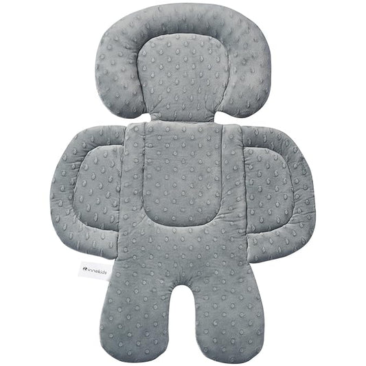 Innokids Infant Car Seat Insert for Newborn, 2 in 1 Reversible Soft Padded Baby Head and Body Support for Stroller, Carseat, Swing (Beige/Gray)