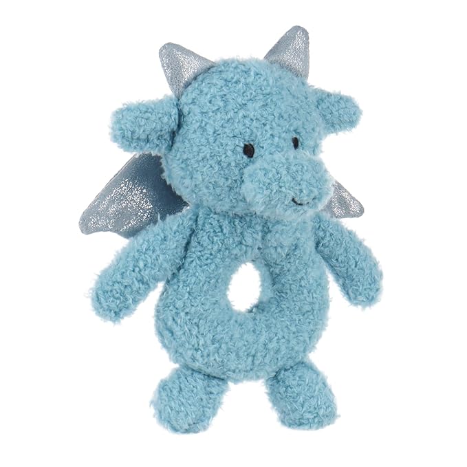 Apricot Lamb Dragon Rattle Soft Baby Rattle for Boys and Girls, Plush Stuffed Animal Rattle Toy Lovey for The Newborn, 0-3 Months, 0-6 Months and Above