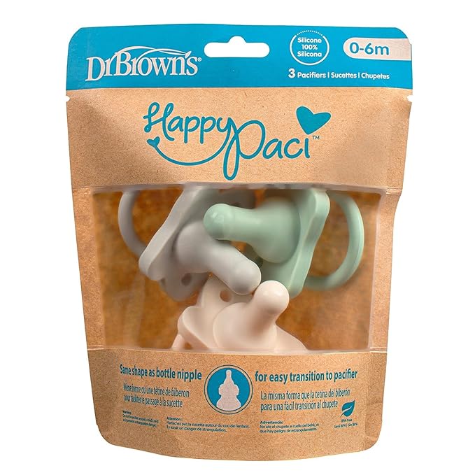Dr. Brown's Bottle Wipes 40 Count, HappyPaci Silicone Pacifier 0-6m 3 Count 3 Pack