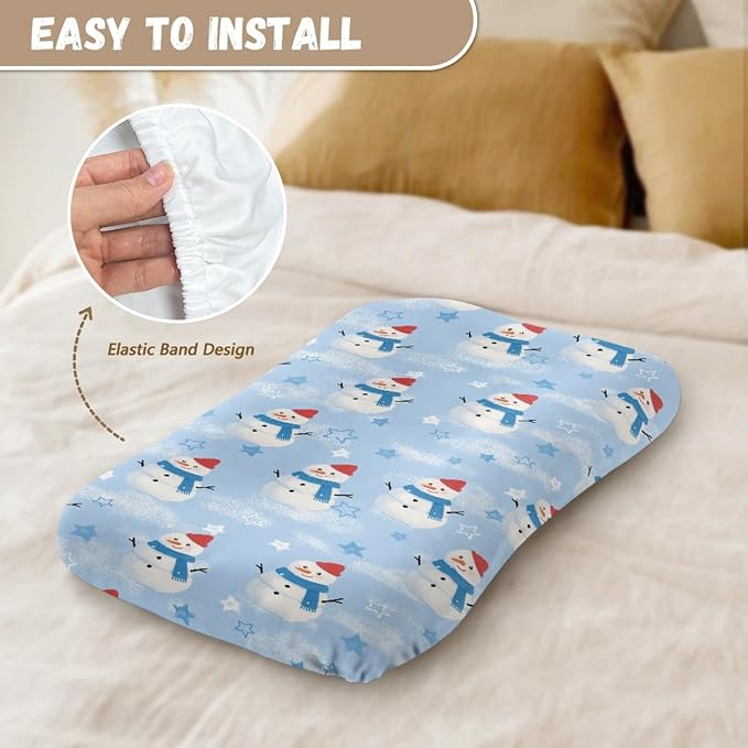Cute Snowman Snuggle Me Lounger for Baby Nest Cover Baby Loungers Pillow Infant Lounger Sleeping for 0-12 Months Travel Infant Crib Covers