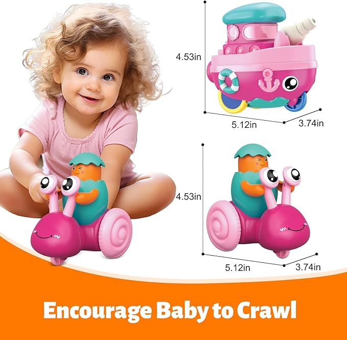 Toddler Girl Toys 1-2,Press to Go Car Toys for 1 Year Old Girls,Push Go Toy Car for Toddlers 1-3,Learning Baby toy 6-9-12-18 Months Infant Play Vehicle Set,Baby Christmas First Birthday Gifts Ages 1-2