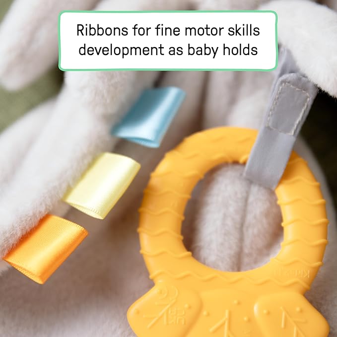 Ingenuity Cozy Sylvi Plush Lovey Baby Teether - Soothe Gums - Self Soothing - Plush Bunny - Ages 0M+ (Pack of 2)