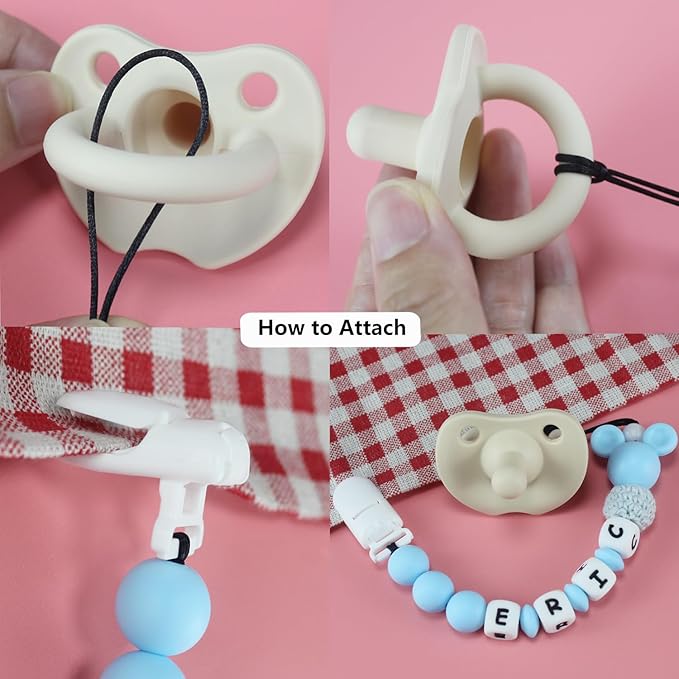 Personalized Pacifier Clip with Name, Customized Pacifier Holder with Name for Baby, Paci Clips with Mouse Head Design