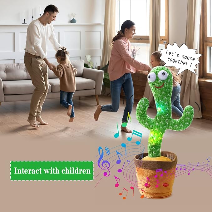 Dancing Talking Cactus Toy, Repeats What You Say Mimicking Recording Cactus Toy, Singing 120 Songs Toddler Toys Gifts Birthday Toys for Kids