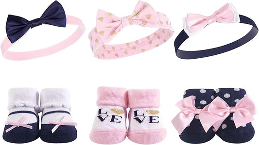 Hudson Baby Girl's Headband and Socks Giftset
