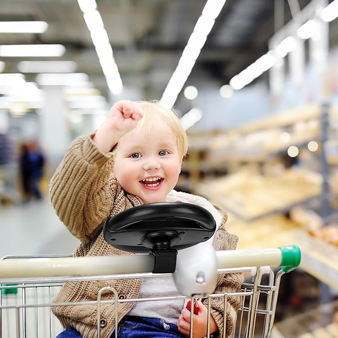 Accmor Stroller Steering Wheel Toy, Simulated Steering Wheel for Stroller Shopping Carts Cart Universal Detachable Pretend Driving Funny Toy Attachment