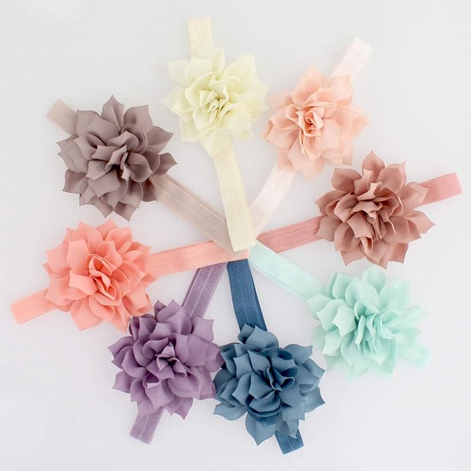 My Lello Petal Flower Headbands Baby - Girls - Toddler Stretchy Elastic Pair