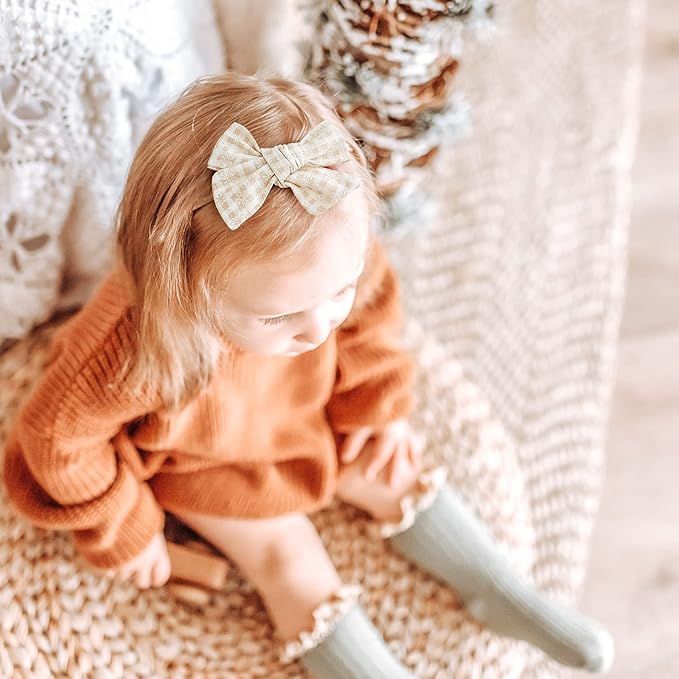 Niceye Baby Girl Bows and Headbands, Stretchy Nylon Hairbands Hair Bows for Newborns, Infants, Toddlers - Handmade Baby Hair Accessories for Girls