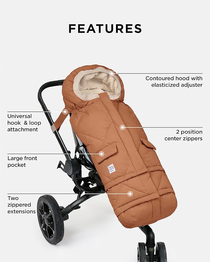 7AM Enfant Stroller Blanket 212 - Adjustable Baby Car Seat Zipped Blanket for Babies Winter, Unisex Multi Purpose Fleece Lined Warm Hooded Toddler Footmuff Water Repellent | (6M - 4T)