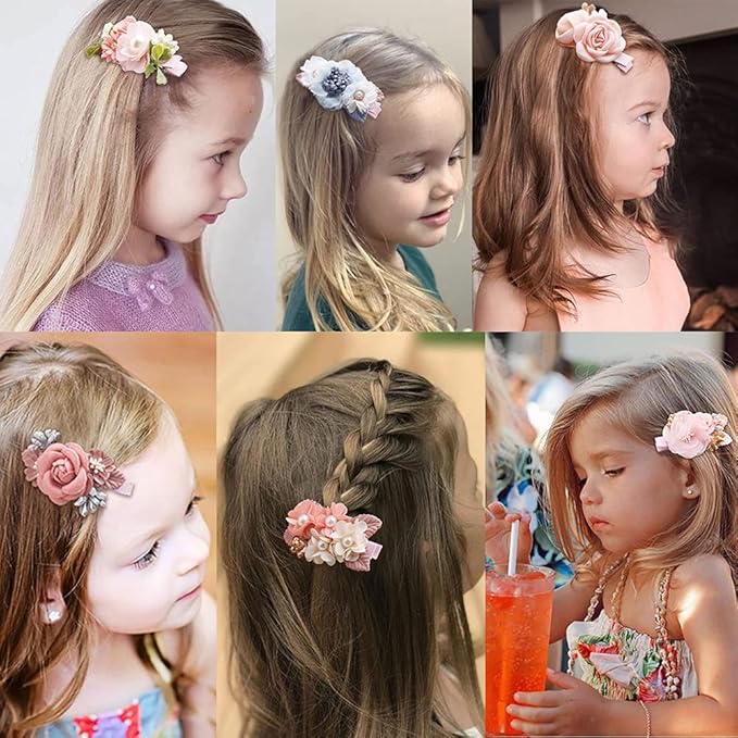 Flower Hair Clip BFNAAgirl Baby Girl Hair Bows Exquisite Hair Accessories Alligator Clips for Infants Toddlers Teen Kids Gift 6pcs/set