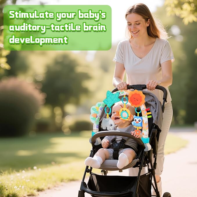 Car Seat Toys for Babies 0-6 Months,Arch Stroller Toys for Infant 0-6 Months,Mobile for Bassinet Bouncer Hanging Toys Fit for Crib,Stroller,Car Seat Shower Gifts for Baby 6-12 Months(Animals)
