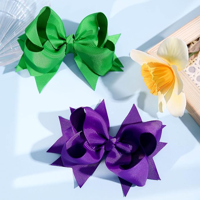 20PCS Oaoleer 4.5inch Grosgrain Ribbon Layered Bows Alligator Clips, Hair Accessories for Baby Girls, Toddlers, Kids, and Teens (Style-A)