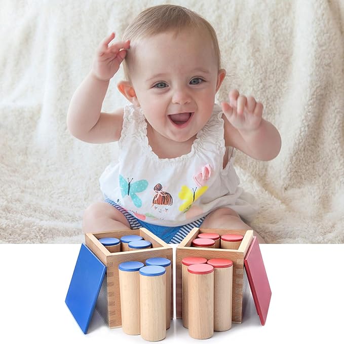 Montessori Sensorial Auditory Material - Sound Cylinders Sound Boxes Kids Educational Toys for Todder