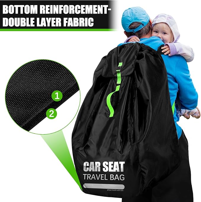 Car Seat Travel Bag for Airplane, Large Car Seat Bags for Air Travel with Comfort Padded Straps, Carseat Storage Bag / Backpack for Carseat Airport, Carseat Cover Travel - Baby Travel Essential