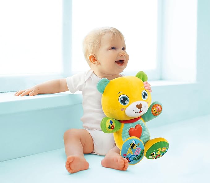 Clementoni Baby Lele Hugging and Words, Interactive Speaking Plush Animal for Children from 6 Months, Activity Centre that Stimulates Sensory and Cognitive Development, Italian