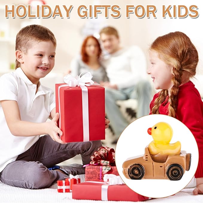 30pcs Tiny Duck Figurines, Brown & Yellow Resin Little Ducks in a Car Cute Small Duck Figures Floater Ducks Mini Car Ducks Decoration for Home Office Garden