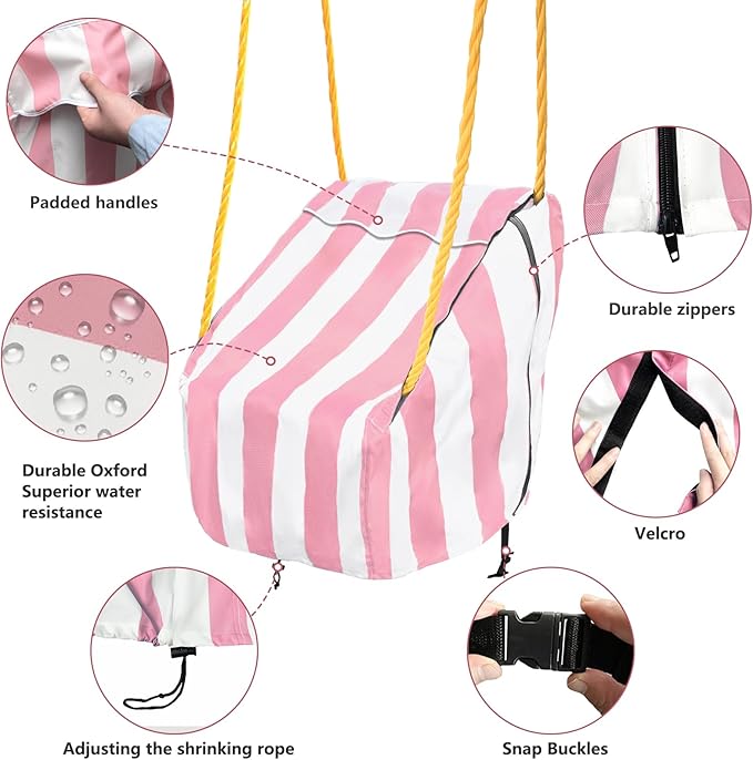 okcool Outdoor Toddler Swing Seat Cover for Little Tikes Baby Swing Seat,Outdoor Baby Swing Cover,A Wide Selection of Cute Colors and Patterns,Pink