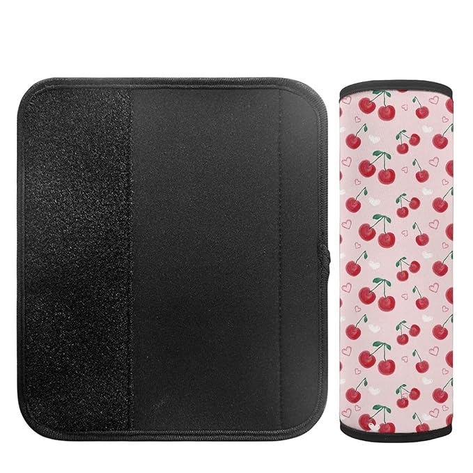 AFPANQZ Cherry Print Car Safety Seat Belt Covers for Kids 2 Pack Strap Shoulder Pad Soft Comfort Seatbelt Covers Pad Cushion Comfortable Shoulder Protectors Pad Universal Seat Straps Belt Covers