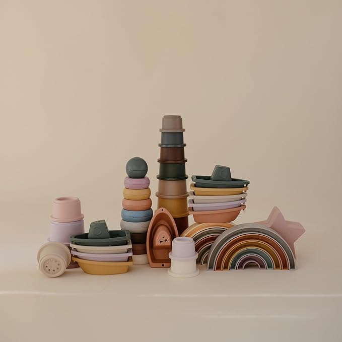 mushie Rainbow Stacker Toy | Made in Denmark (Hillside)