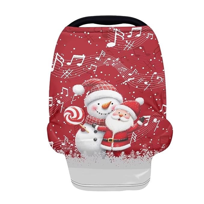 AFPANQZ Snowman Baby Car Seat Covers Winter Cozy for Girls Boys Multifunctional Infant Car Seat Canopy Nursing Cover High Chair Cover Full Coverage