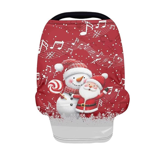 AFPANQZ Snowman Baby Car Seat Covers Winter Cozy for Girls Boys Multifunctional Infant Car Seat Canopy Nursing Cover High Chair Cover Full Coverage