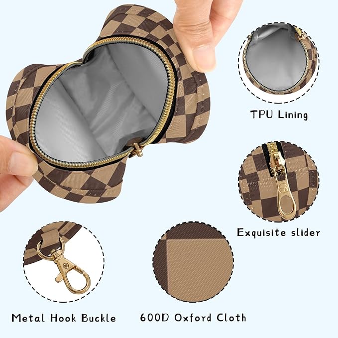Western Checkerboard Print Pacifier Holder Case for Diaper Bag Portable Travel Pacifier Storage Case with Clip Newborn Baby Pouch for Baby Boys Girls Purse Outdoor