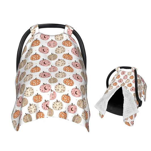 Pumpkins and Bats Baby Car Seat Canopy Nursing Cover for Newborn Car Seat Breastfeeding Covers Blanket Newborn Shower Gift