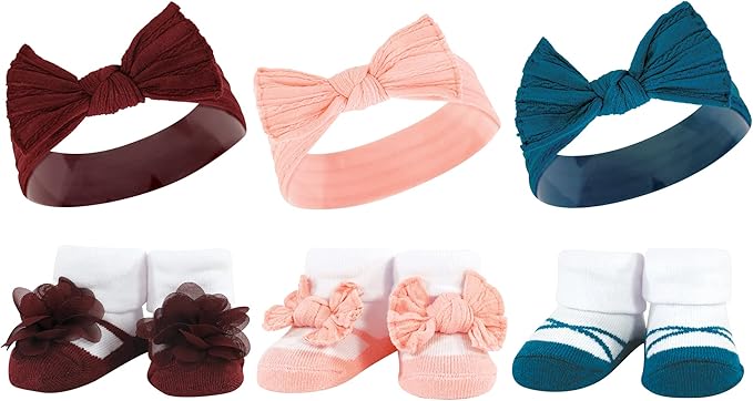 Hudson Baby Girl's Headband and Socks Giftset