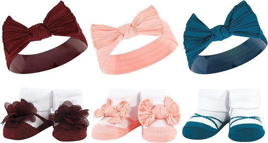 Hudson Baby Girl's Headband and Socks Giftset