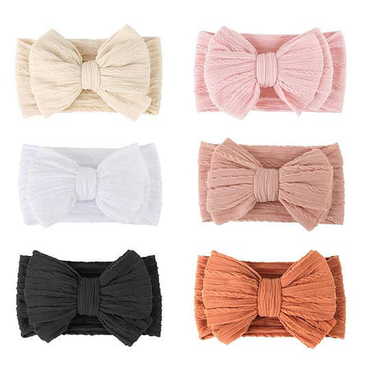 AQOKKA Baby Bows Headbands Nylon Baby Girl Headbands Soft Handmade Hairbands Toddler Hair Accessories for Girls Baby Newborn Infant Kids