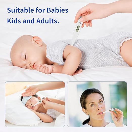 Intelligent Digital Thermometer,LCD Display Screen,Fast Measurement,Suitable for Children and Adults,Easy to Maintain Cleanliness and Hygiene,Bringing Family Health,Grey