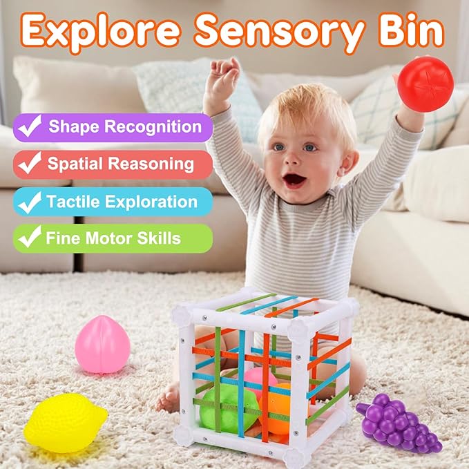 Baby Toys 6-12-18 Month Stacking Cups Blocks Shape Sorters Teething Sensory Developmental 6 7 8 9 10 Month Old Baby Toys Infant 0-6 6-9 9-12 Learning Montessori Birthday Gift for 1 Year Old Boy Girl
