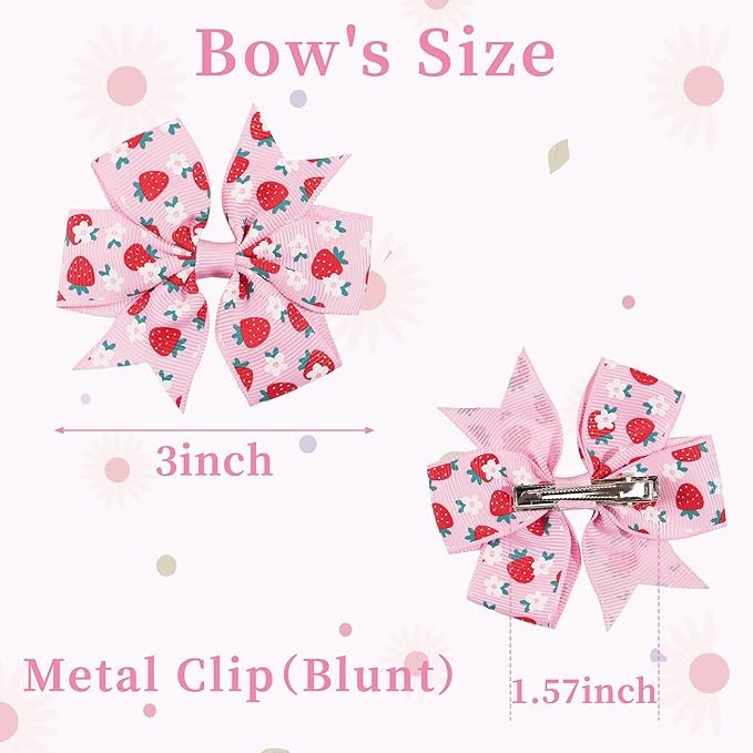 CÉLLOT 40Pcs 3 Inch Boutique Grosgrain Ribbon Pinwheel Hair Bows Alligator Clips For Girls Toddlers Accessories Teens Gifts In Pairs(Fresh Color)