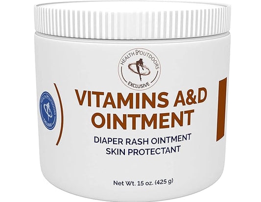Vitamin A & D Ointment 15 Oz Jar (2 Count) Skin Protectant for First Aid, Cuts, Burns, Chaffing, Dry Skin Wounds and Scrapes
